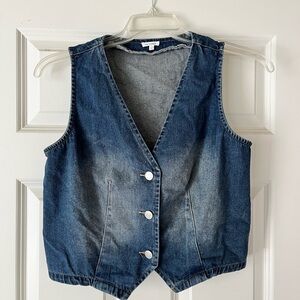 En Crème Blue Denim Top